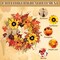 Artificial Autumn Wreath with Lights Maple Leaf Sunflower Wreath Pumpkins, Berries and Burlap Bow for Thanksgiving Home Indoor Outdoor Decoration
